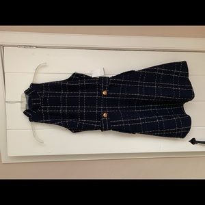 Neiman Marcus navy&gold mock neck dress Xs
